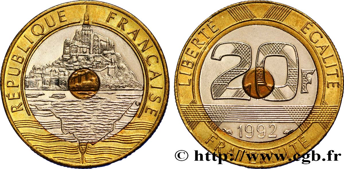 20 francs Mont Saint-Michel 1992 Pessac F.403/5 EBC58 