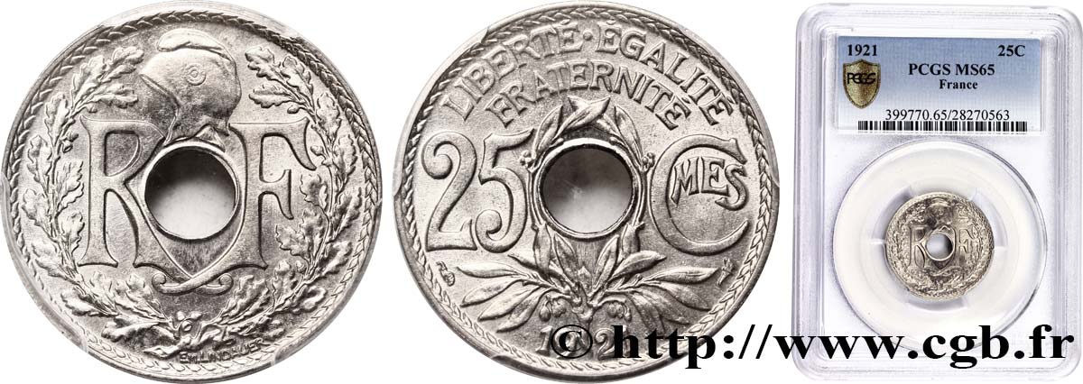 25 centimes Lindauer 1921  F.171/5 SPL64 