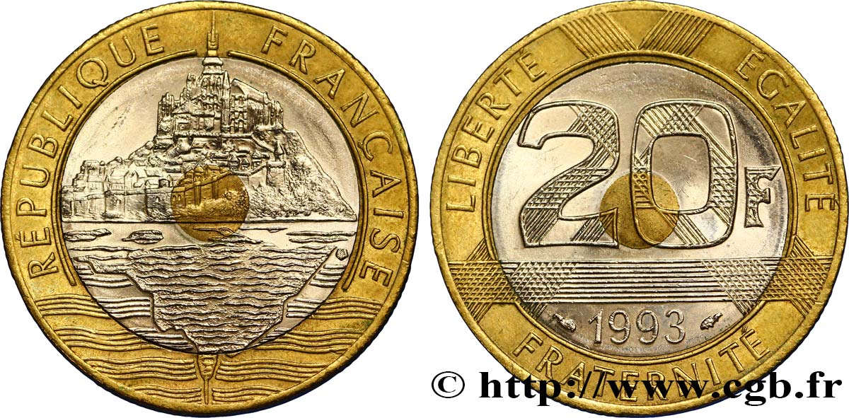 20 francs Mont Saint-Michel 1993 Pessac F.403/7 SPL60 