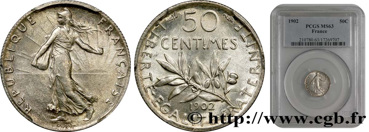 50 centimes Semeuse 1902  F.190/9 SUP62 