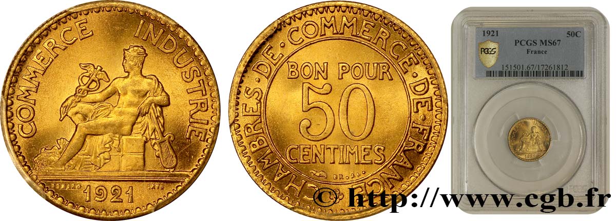50 centimes Chambres de Commerce 1921 Paris F.191/3 ST66 