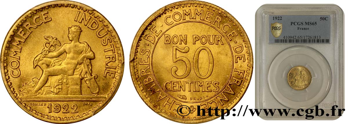 50 centimes Chambres de Commerce 1922 Paris F.191/4 ST65 