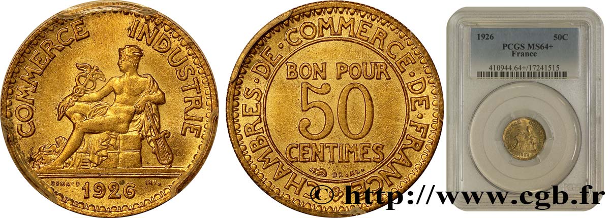 50 centimes Chambres de Commerce 1926  F.191/8 SPL64 