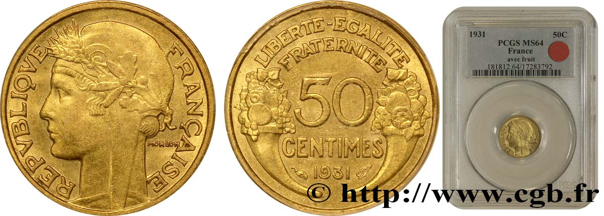 50 centimes Morlon 1931  F.192/5 MS63 