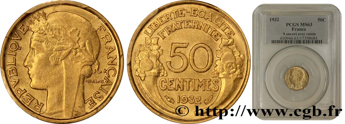 50 centimes Morlon 1932  F.192/7 MS63 