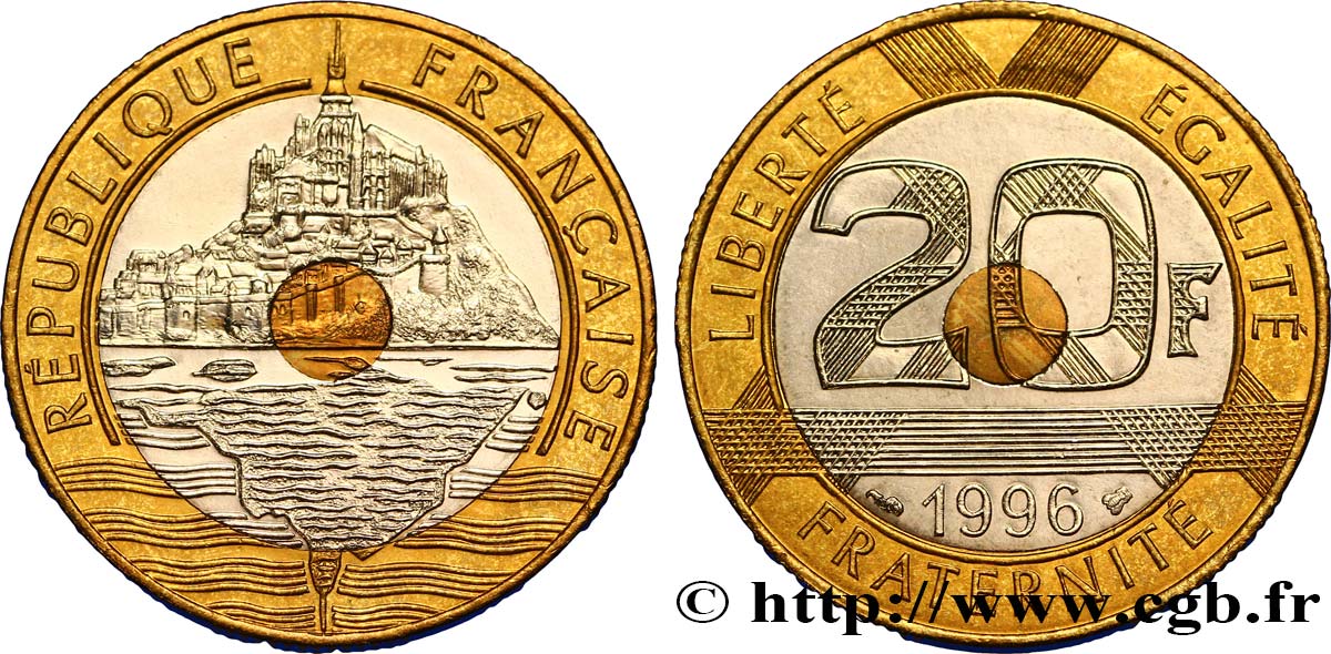 20 francs Mont Saint-Michel 1996 Pessac F.403/12 MS63 