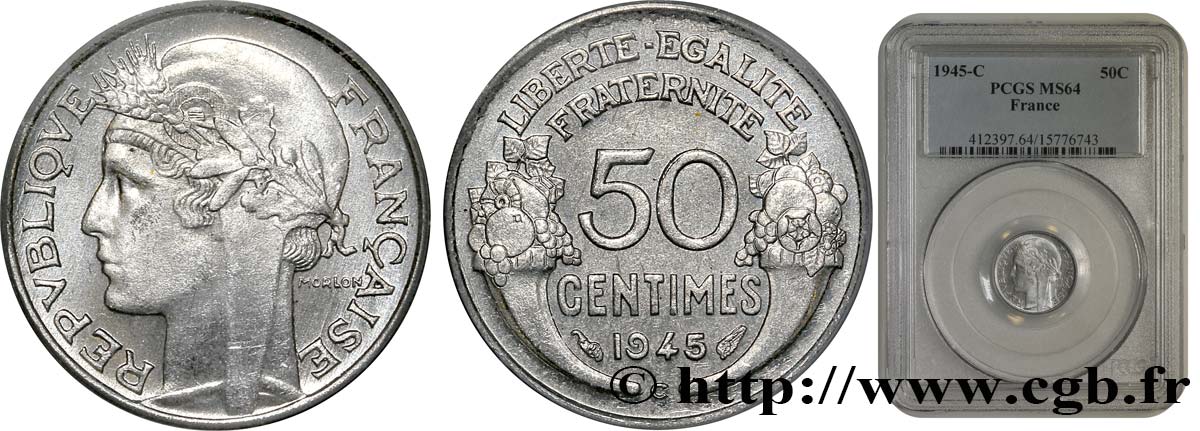50 centimes Morlon, légère 1945 Castelsarrasin F.194/7 SPL63 