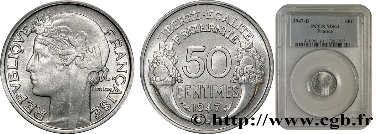 50 centimes Morlon, légère 1947 Beaumont-Le-Roger F.194/11 SPL64 