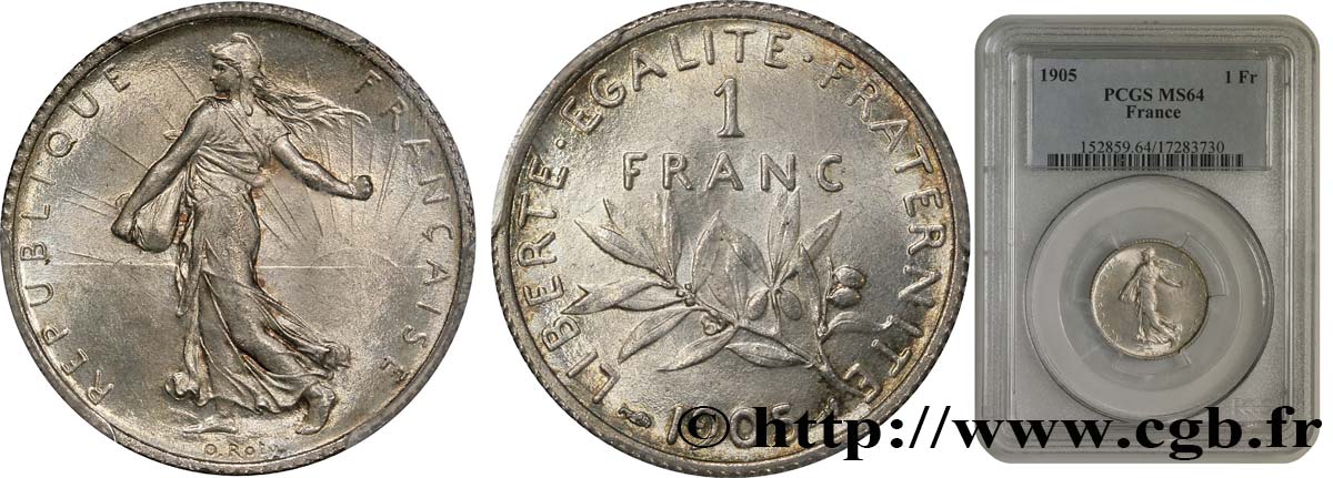 1 franc Semeuse 1905  F.217/10 MS62 