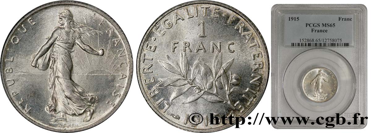 1 franc Semeuse 1915 Paris F.217/21 FDC65 