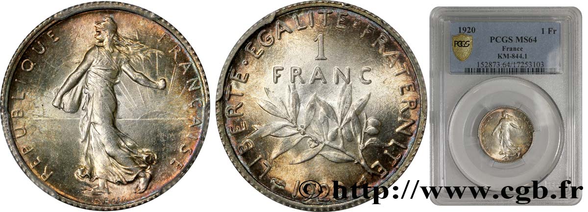 1 franc Semeuse 1920 Paris F.217/26 fST64 