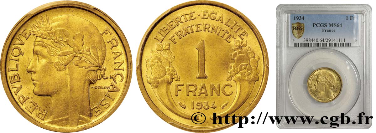 1 franc Morlon 1934 Paris F.219/5 MS64 