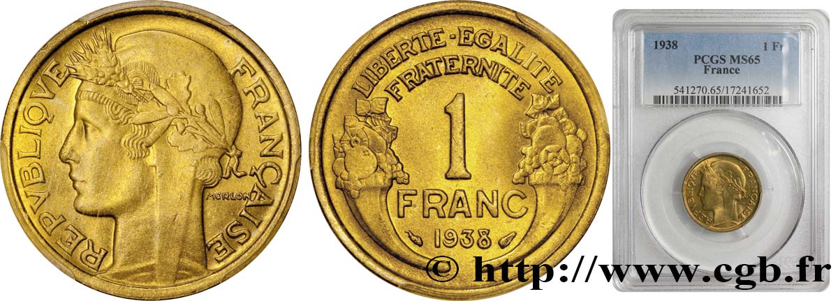 1 franc Morlon 1938 Paris F.219/9 MS64 