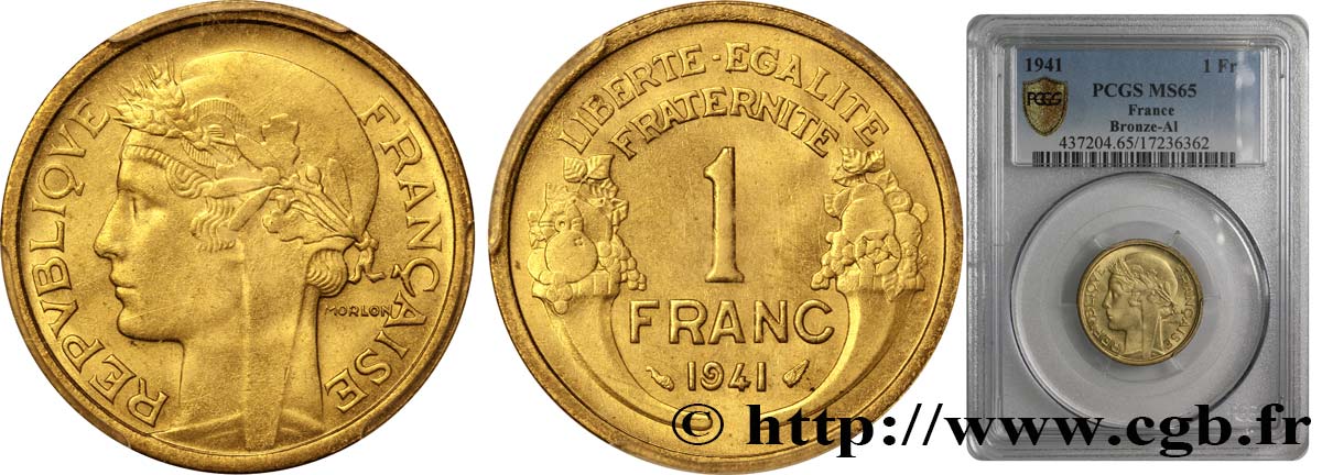 1 franc Morlon 1941 Paris F.219/12 MS64 