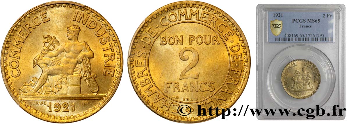 2 francs Chambres de Commerce 1921  F.267/3 fST64 