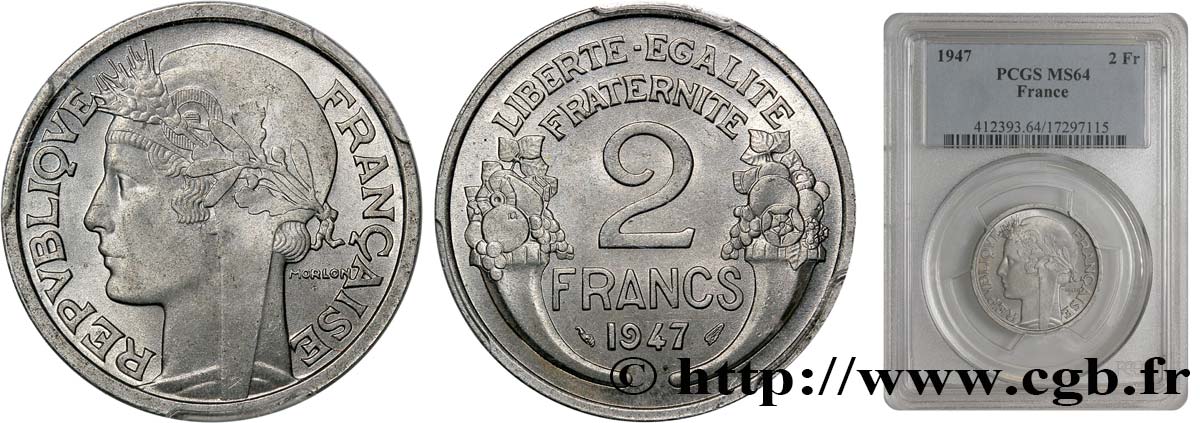 2 francs Morlon, aluminium 1947  F.269/10 SPL63 