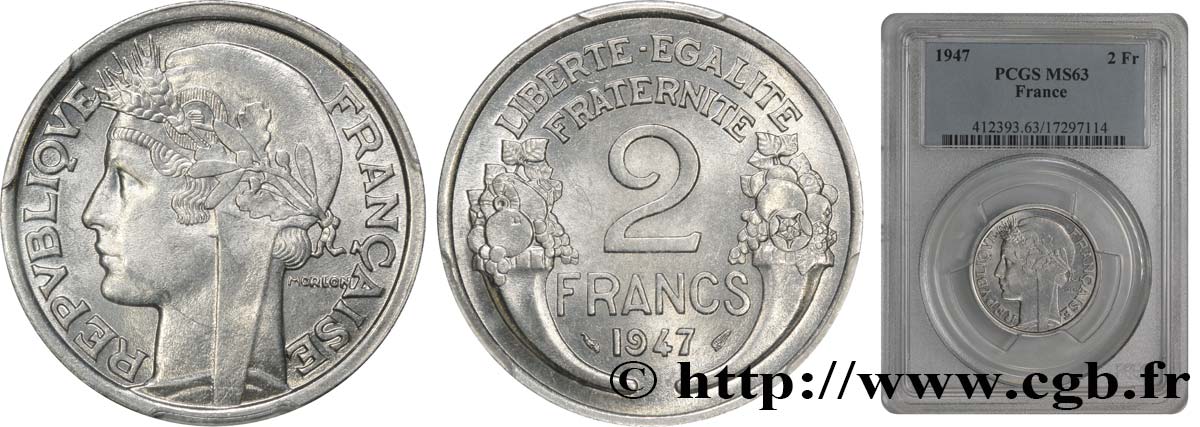 2 francs Morlon, aluminium 1947  F.269/10 SPL63 