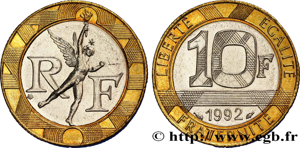 10 francs Génie de la Bastille 1992 Pessac F.375/8 VZ60 