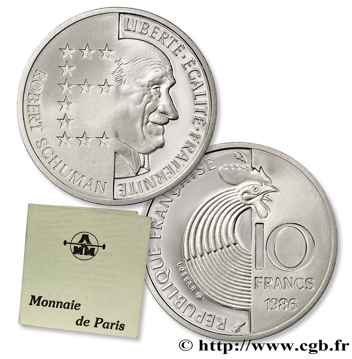 Belle Épreuve argent 10 francs Schuman 1986  F5.1303 2 FDC68 