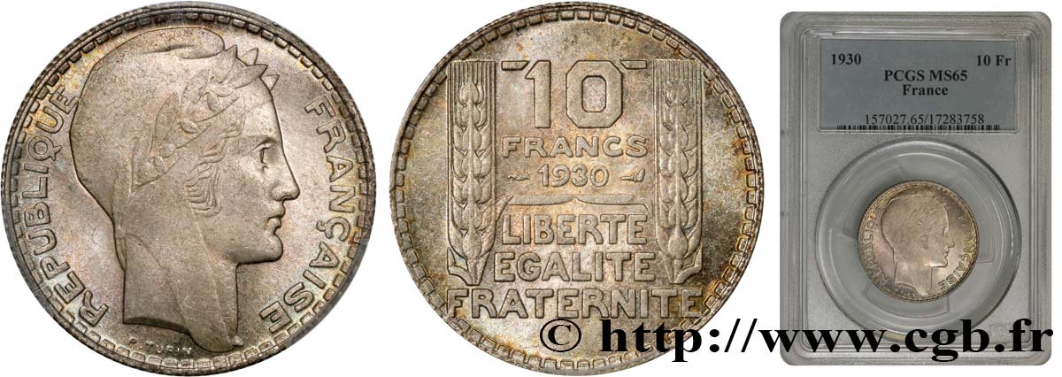 10 francs Turin 1930  F.360/3 ST65 PCGS