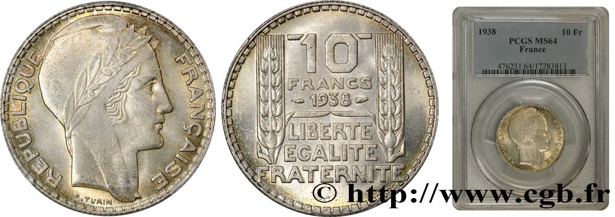 10 francs Turin 1938  F.360/9 MS64 