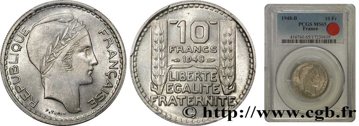 10 francs Turin, petite tête 1948 Beaumont-Le-Roger F.362/5 EBC62 
