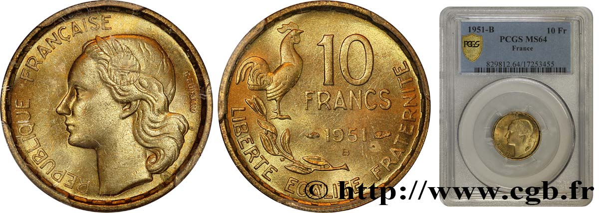 10 francs Guiraud 1951 Beaumont-Le-Roger F.363/5 fST64 