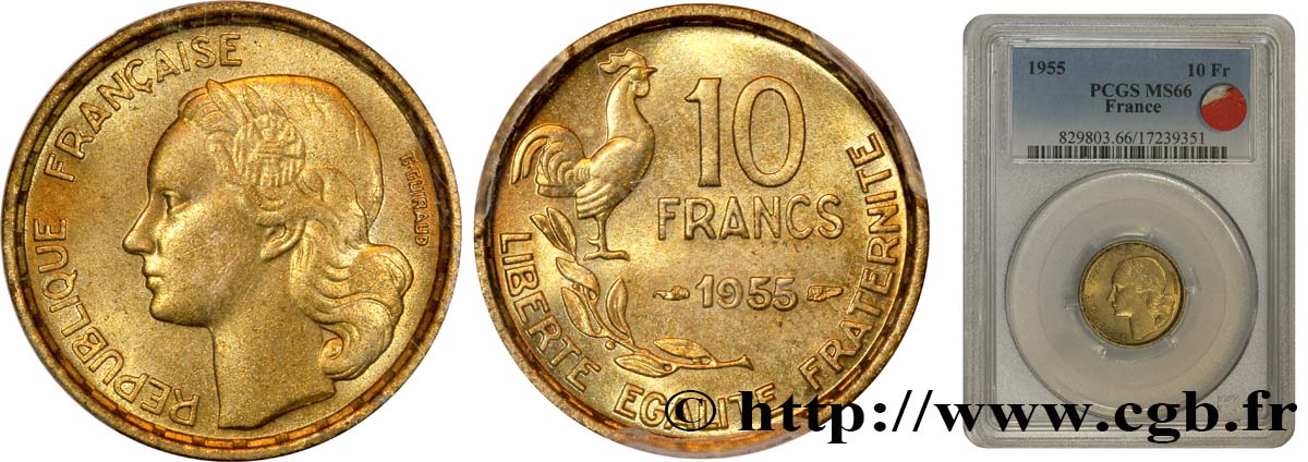 10 francs Guiraud 1955  F.363/12 SPL64 