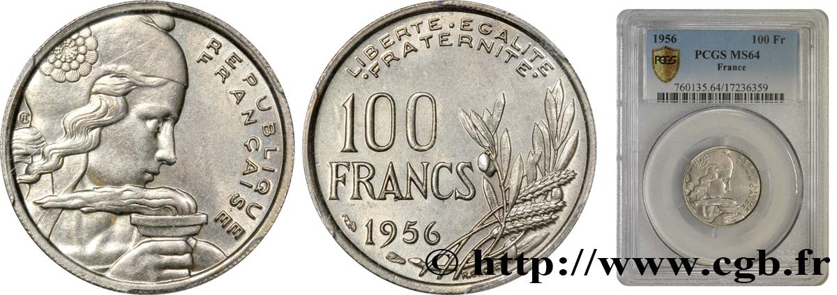 100 francs Cochet 1956  F.450/8 SC64 PCGS