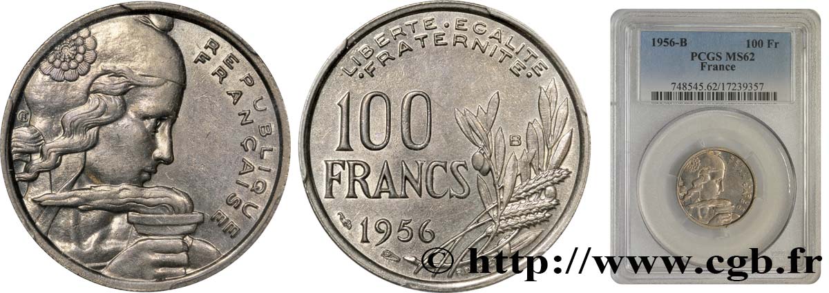 100 francs Cochet 1956 Beaumont-Le-Roger F.450/9 MS60 