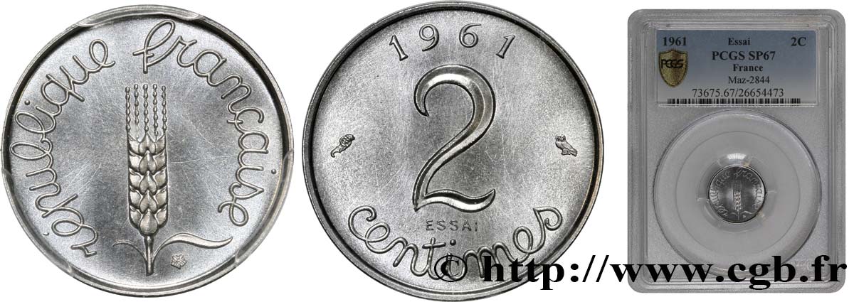Essai de 2 centimes Épi 1961 Paris F9.111/2 FDC65 