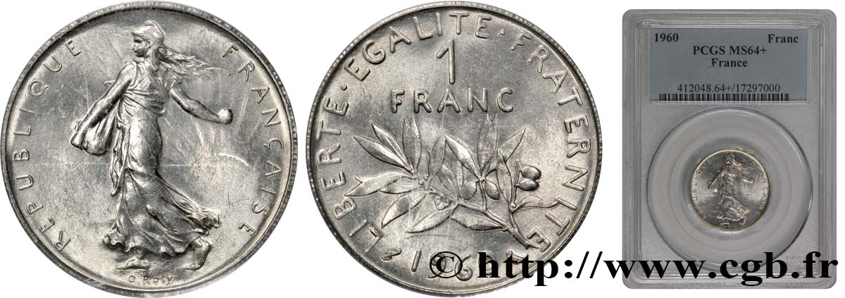 1 franc Semeuse, nickel 1960 Paris F.226/4 MS64 PCGS