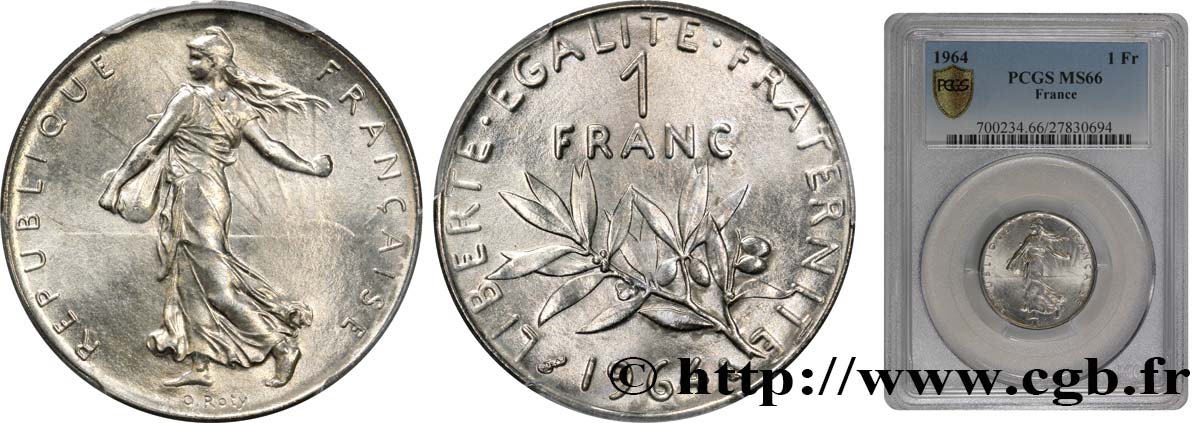 1 franc Semeuse, nickel 1964 Paris F.226/8 FDC65 