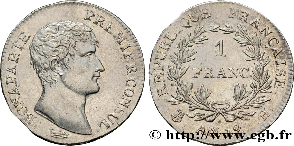 1 franc Bonaparte Premier Consul 1804 La Rochelle F.200/12 VZ60 