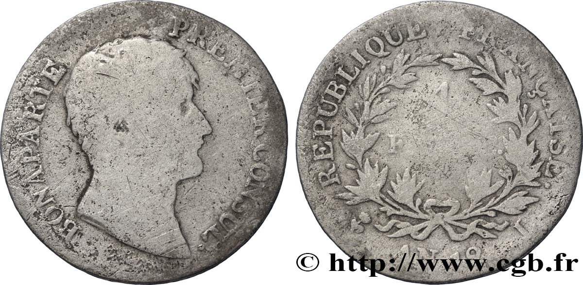 1 franc Bonaparte Premier Consul 1804 Bayonne F.200/15 RC6 