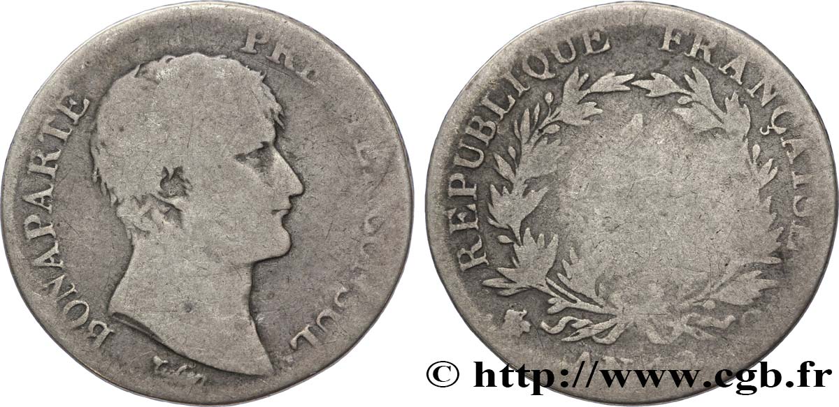 1 franc Bonaparte Premier Consul 1804 Perpignan F.200/18 GE5 