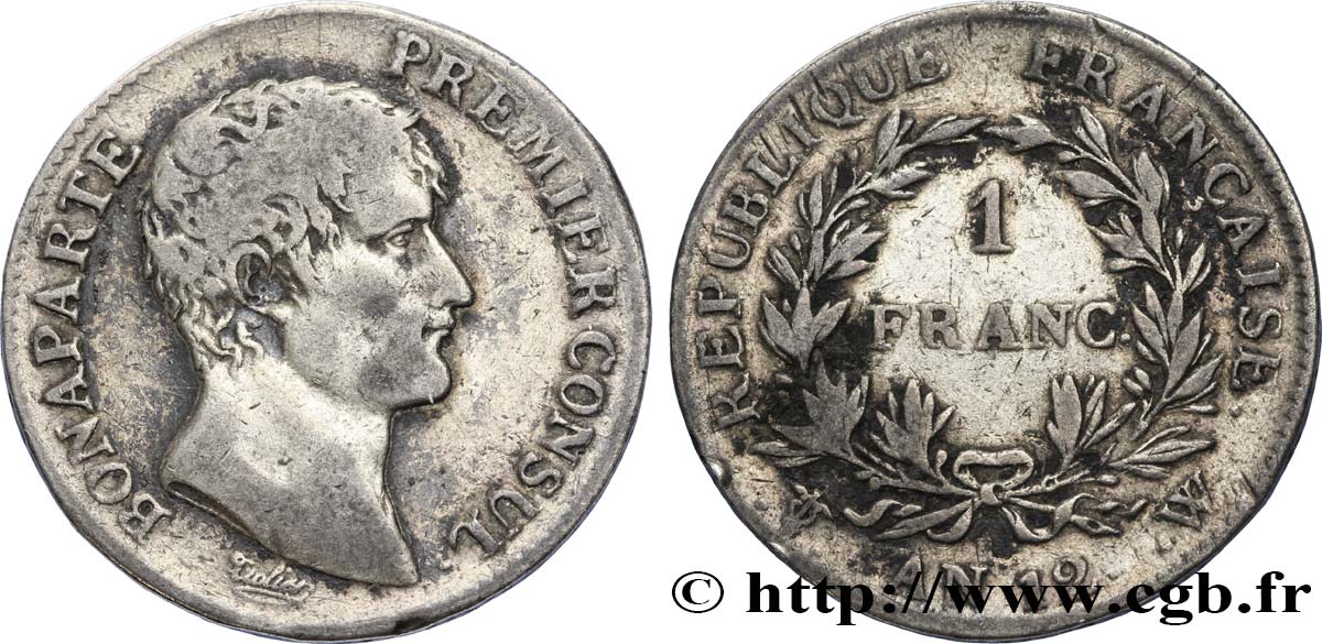 1 franc Bonaparte Premier Consul 1804 Lille F.200/21 TB25 