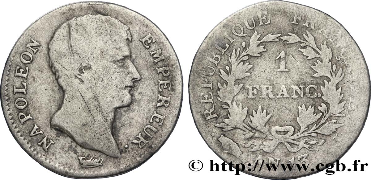 1 franc Napoléon Empereur, Calendrier révolutionnaire 1805 Limoges F.201/20 F14 