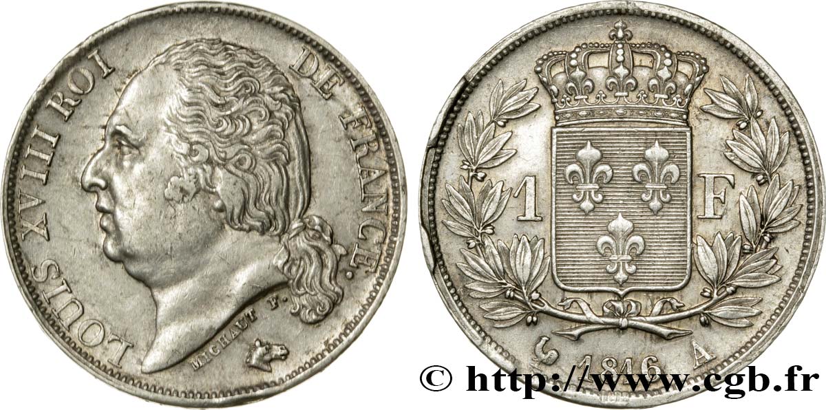 1 franc Louis XVIII 1816 Paris F.206/1 BB48 