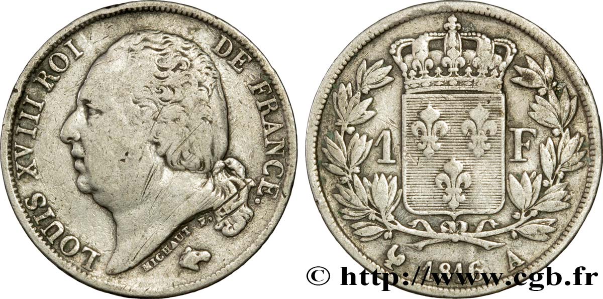 1 franc Louis XVIII 1816 Paris F.206/1 S25 