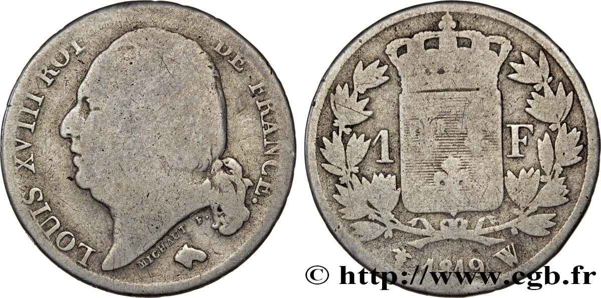 1 franc Louis XVIII 1819 Lille F.206/29 RC8 