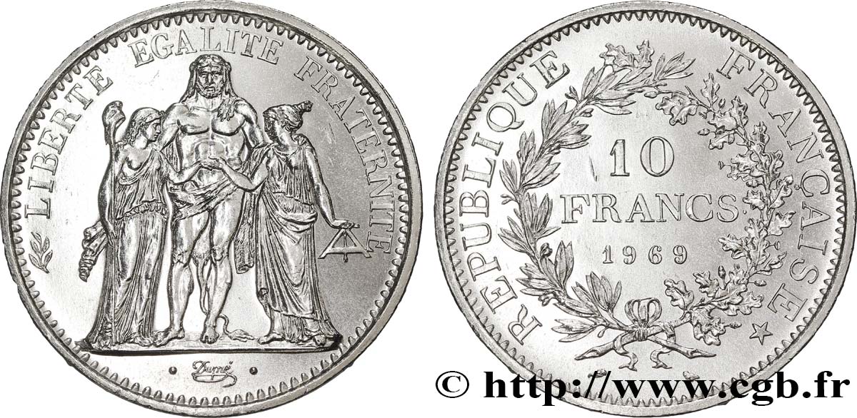 10 francs Hercule 1969  F.364/8 MS62 