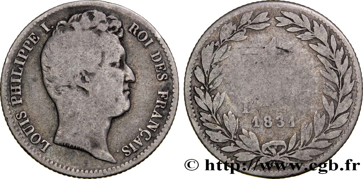 1 franc Louis-Philippe, tête nue 1831 Limoges F.209/6 G5 