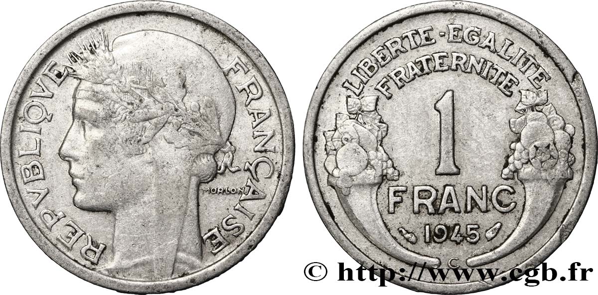 1 franc Morlon, légère 1945 Castelsarrasin F.221/8 BB40 