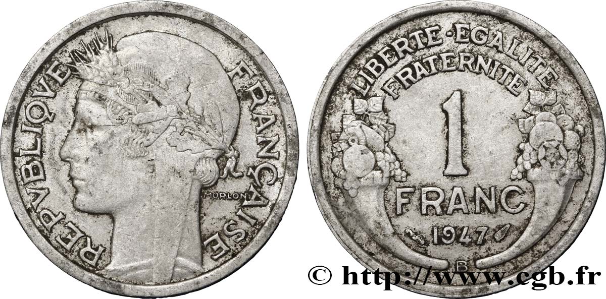 1 franc Morlon, légère 1947 Beaumont-Le-Roger F.221/12 MBC48 
