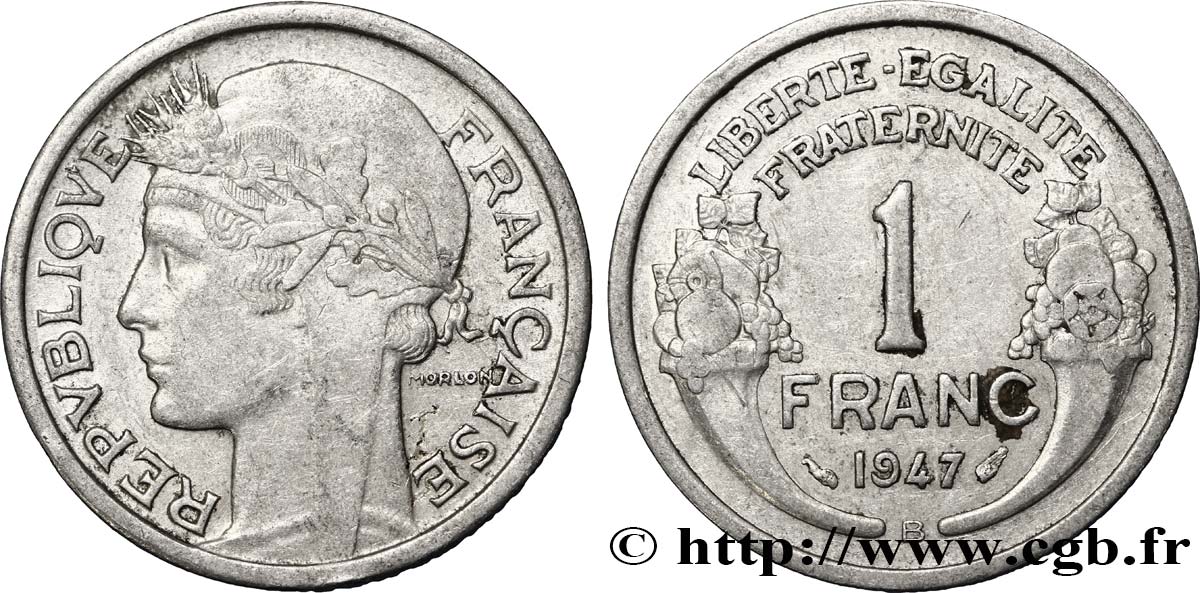 1 franc Morlon, légère 1947 Beaumont-Le-Roger F.221/12 XF48 