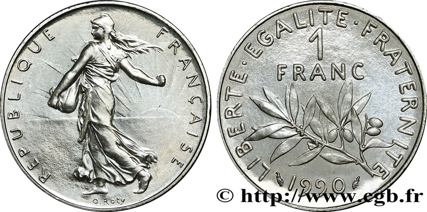 1 franc Semeuse, nickel 1990 Pessac F.226/35 MS64 