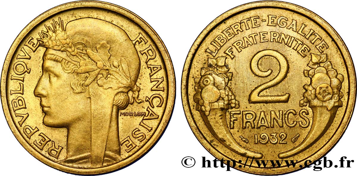 2 francs Morlon 1932  F.268/3 AU55 