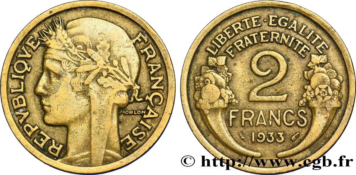 2 francs Morlon 1933  F.268/6 TTB40 