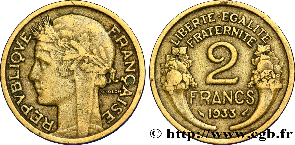 2 francs Morlon 1933  F.268/6 SS40 